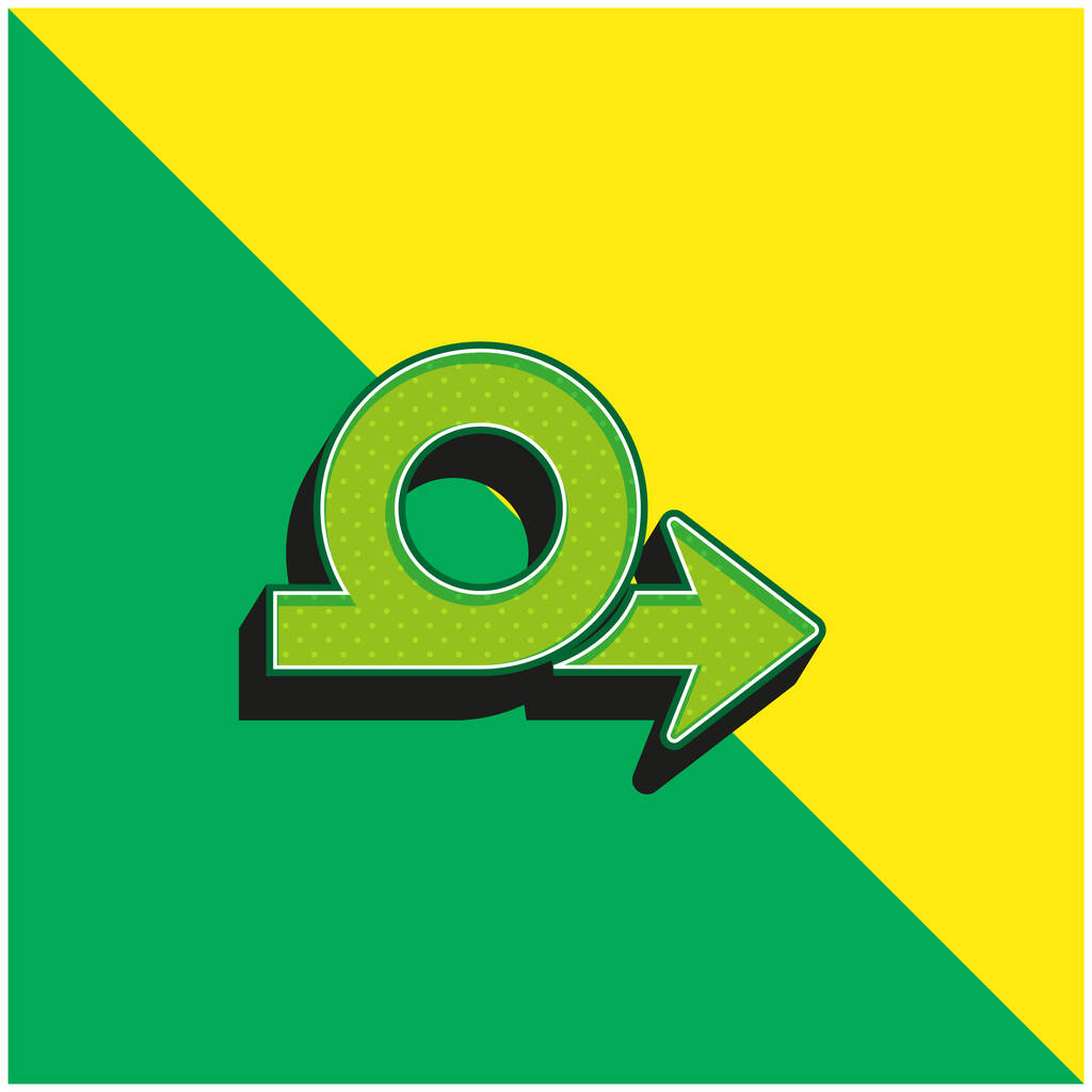 Arrow Loop Symbol Green and yellow modern 3d vector icon logo - Vector, Image