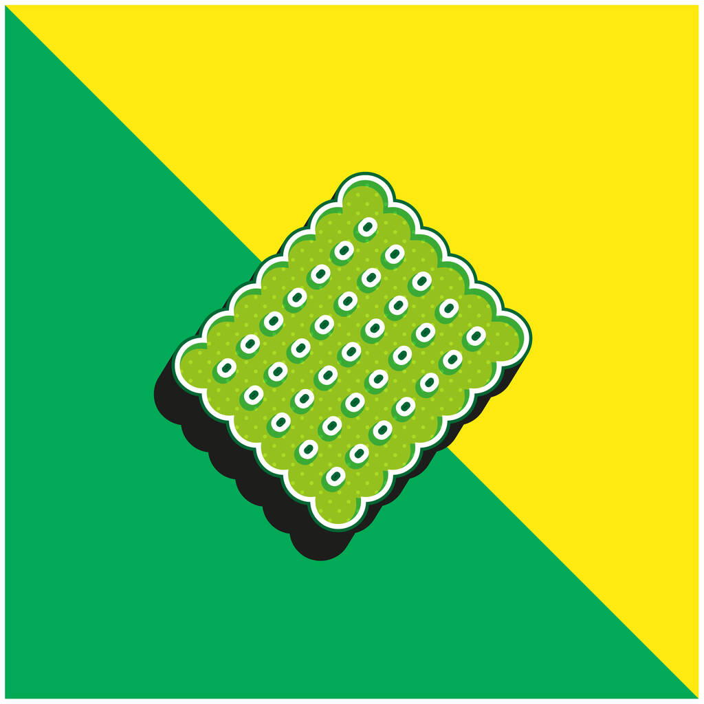 ビスケットグリーンと黄色の現代的な3Dベクトルのアイコンのロゴ - ベクター画像