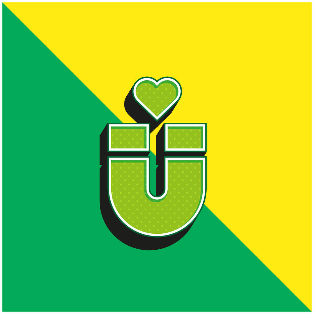 Atracción Verde y amarillo moderno logotipo icono del vector 3d - Vector, Imagen