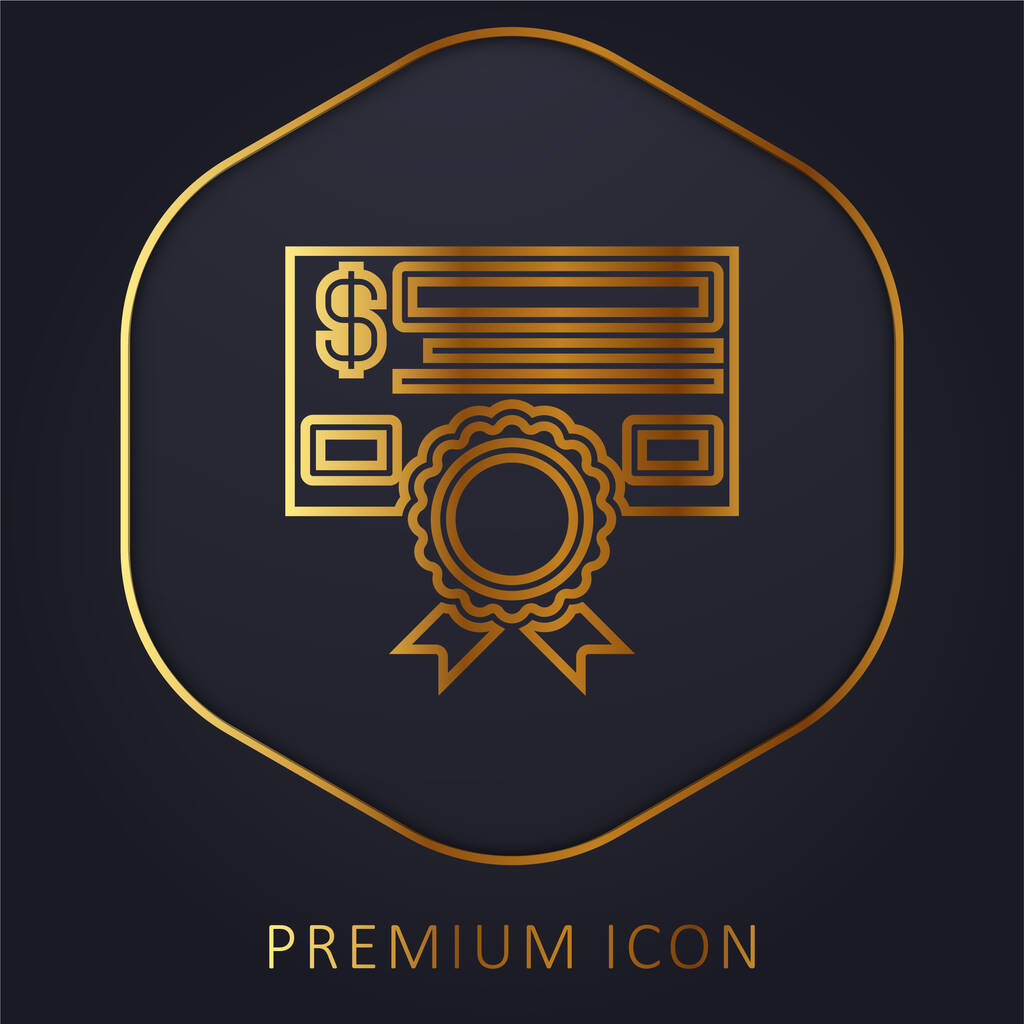 Золота лінія облігацій логотип або значок преміум-класу
 - Вектор, зображення