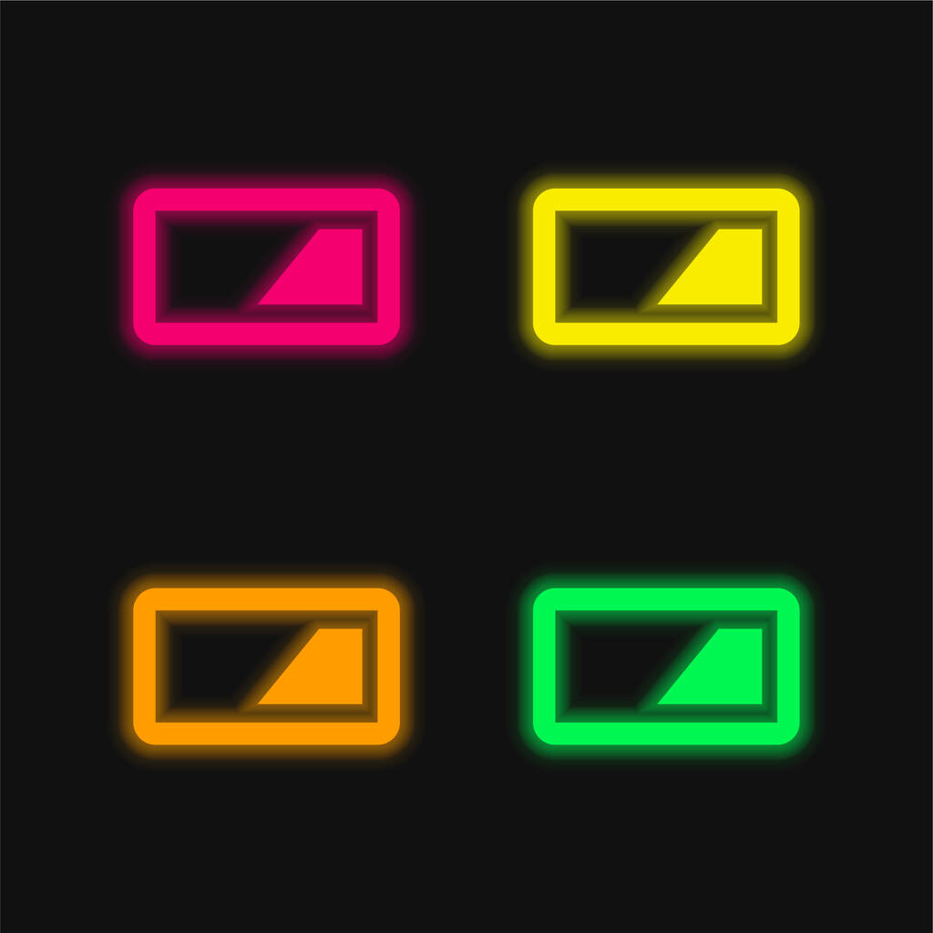 Akku neljä väriä hehkuva neon vektori kuvake - Vektori, kuva