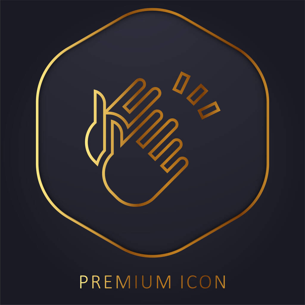 Aplausos línea dorada logotipo premium o icono - Vector, Imagen