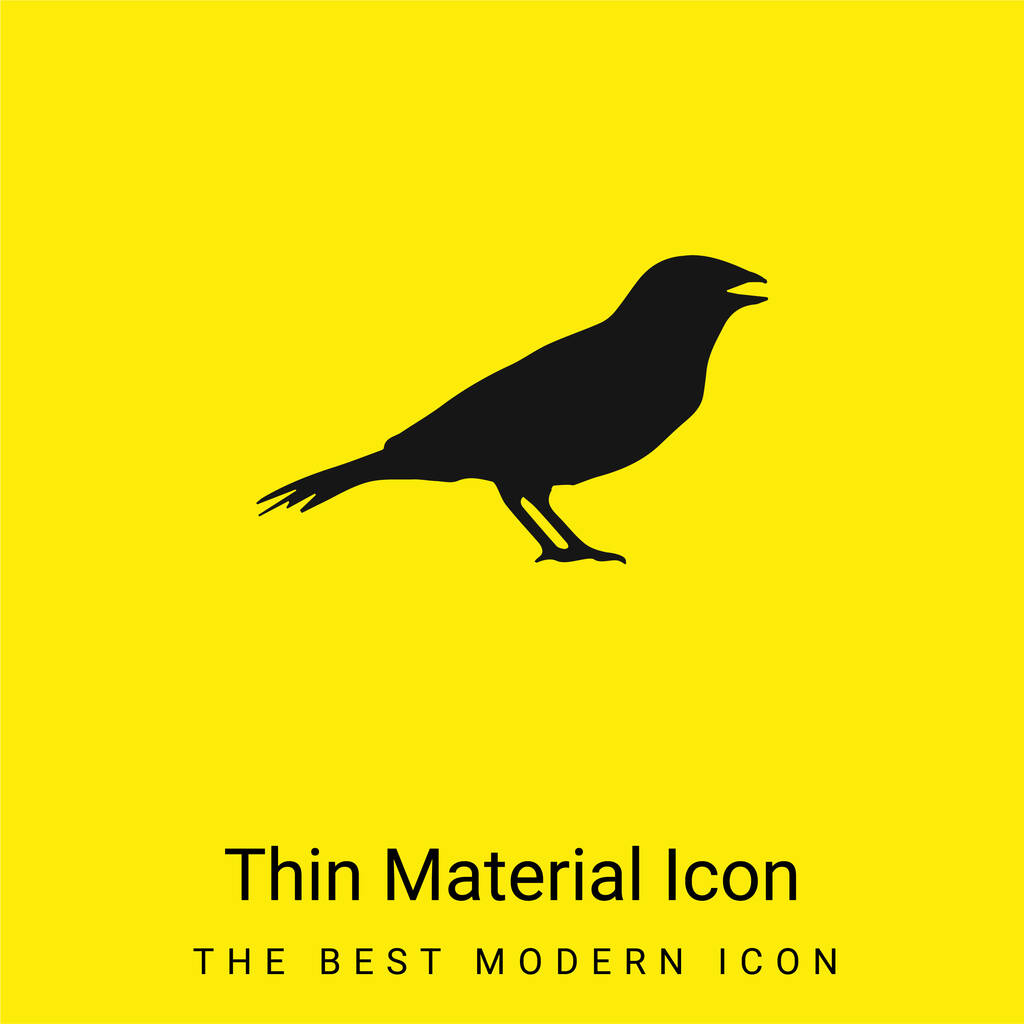 Anis Bird Shape minimaal helder geel materiaal icoon - Vector, afbeelding