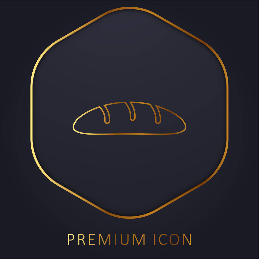 Logotipo o icono de la línea dorada del pan - Vector, Imagen