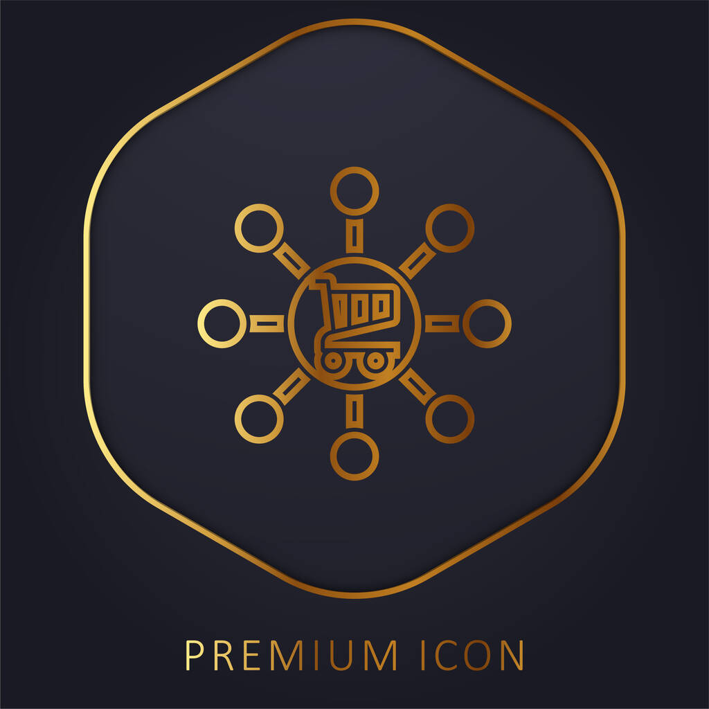 Affiliate golden line premium logo or icon - Vector, Image