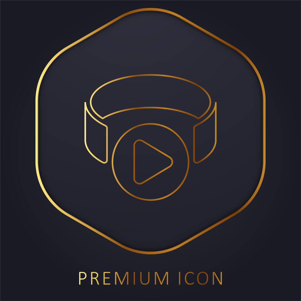 3d Viewer golden line premium logo or icon - Vector, Image