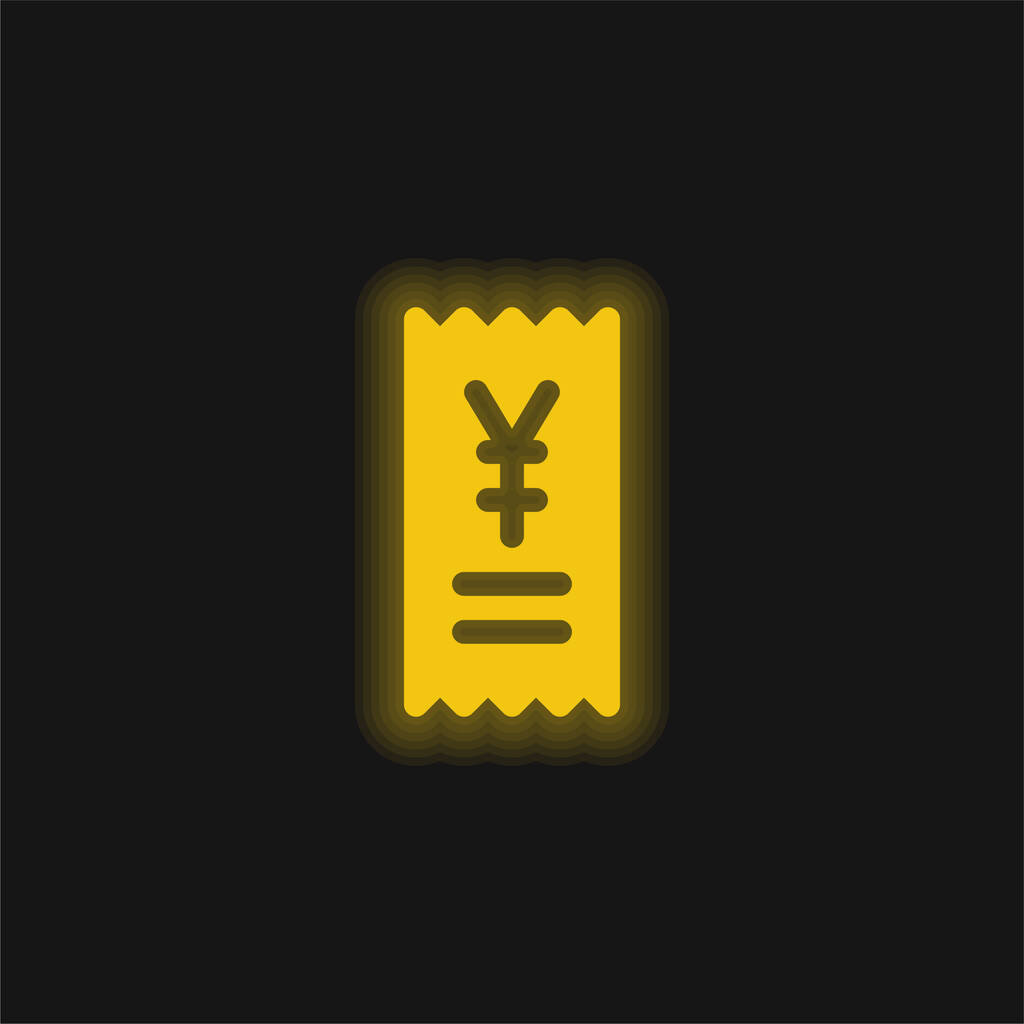Icona al neon brillante giallo Bill - Vettoriali, immagini