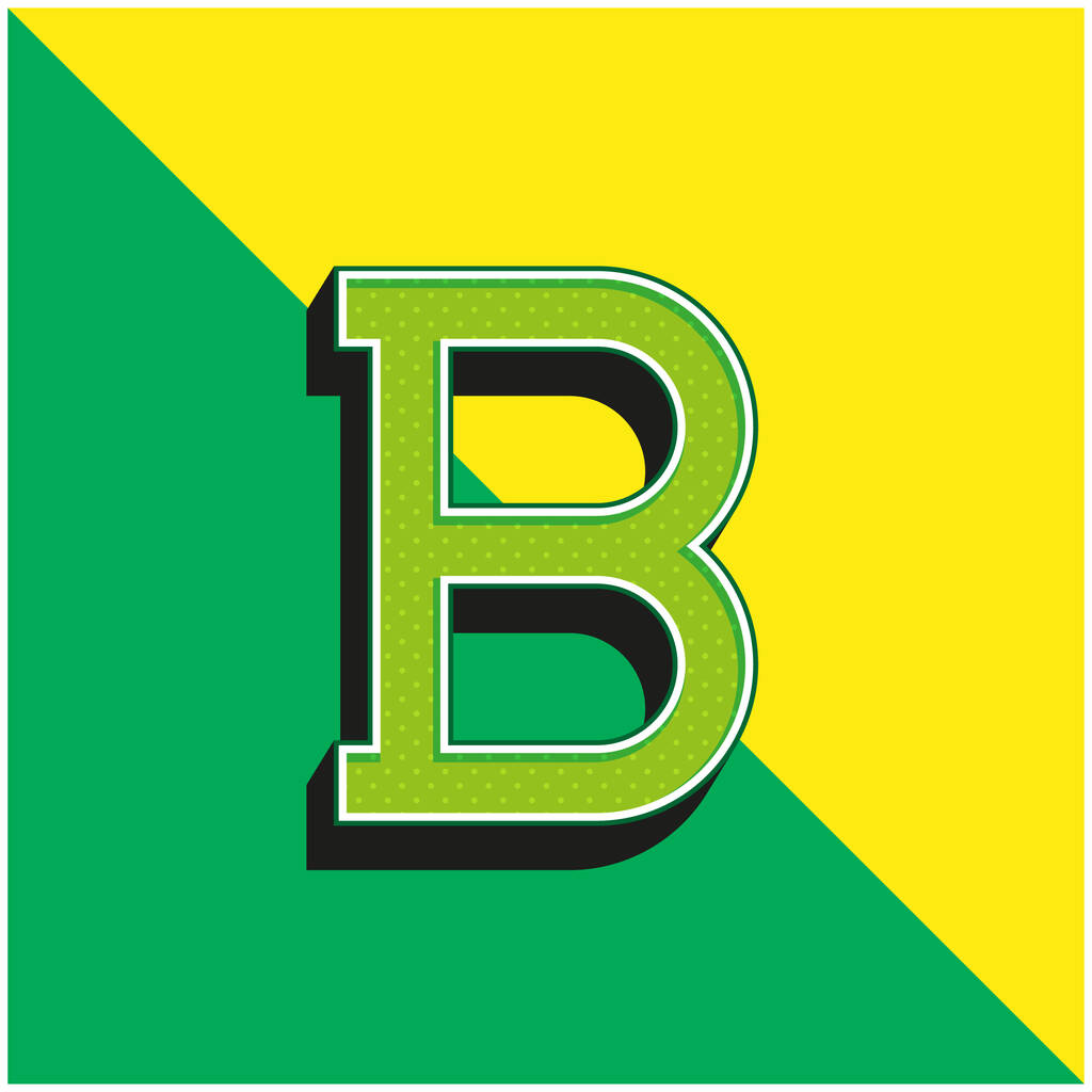 太字緑と黄色の現代的な3Dベクトルアイコンのロゴ - ベクター画像