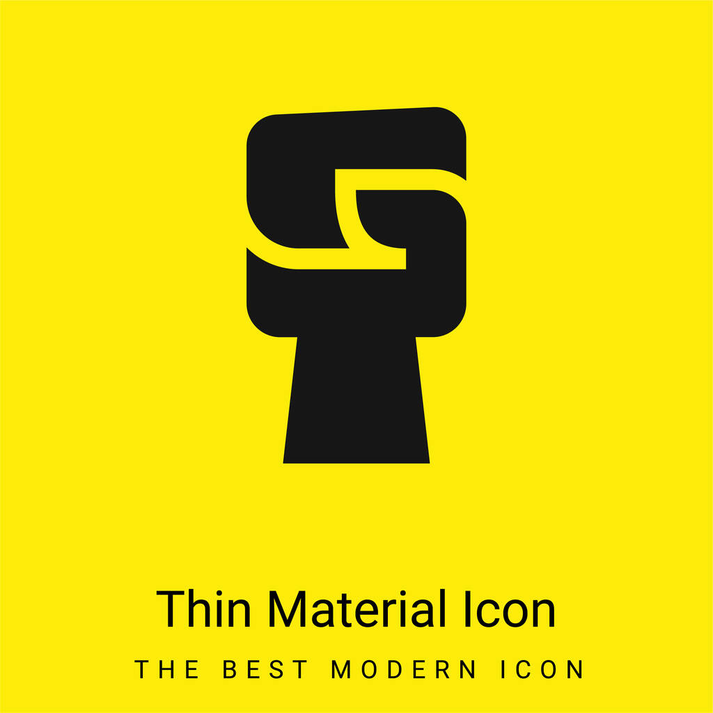 Black Power ícone material amarelo brilhante mínimo - Vetor, Imagem