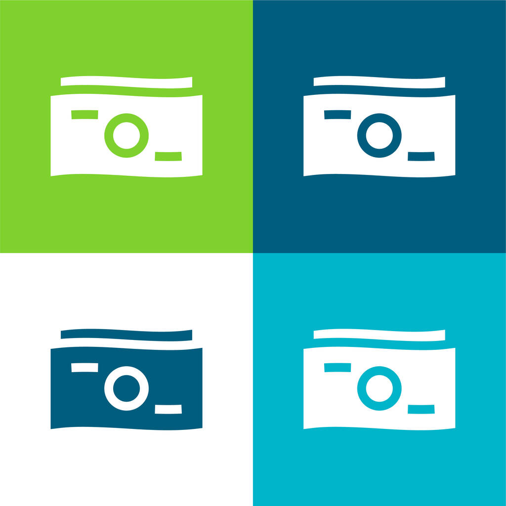 Banconota Set di icone minime a quattro colori - Vettoriali, immagini