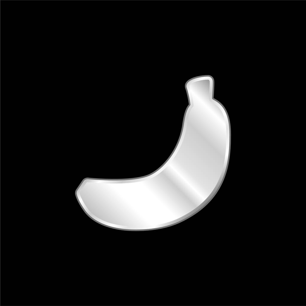 Banánová stříbrná metalická ikona - Vektor, obrázek