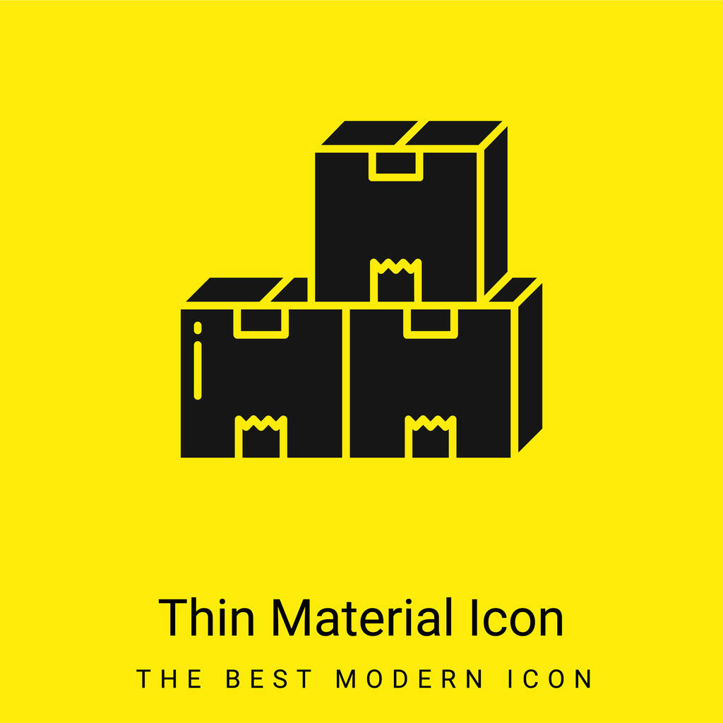 Cajas mínimo icono de material amarillo brillante - Vector, Imagen