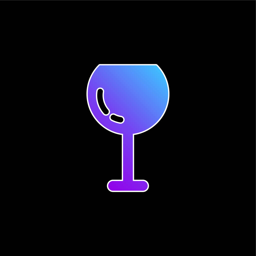 Grand verre à vin icône vectorielle dégradé bleu - Vecteur, image