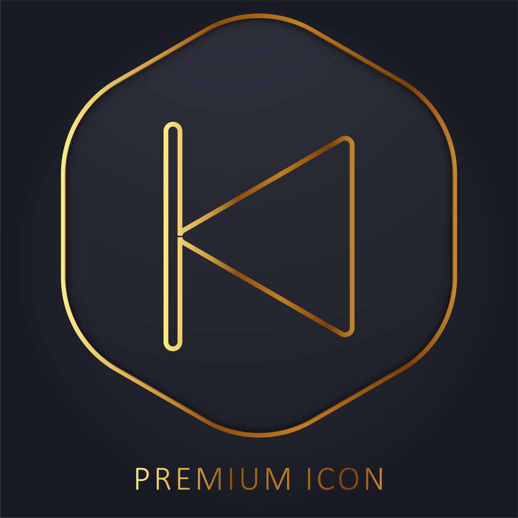 Backward golden line premium logo or icon - Vector, Image