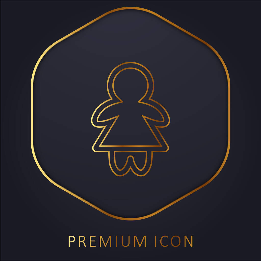 Baby Girl Outline linea dorata logo premium o icona - Vettoriali, immagini
