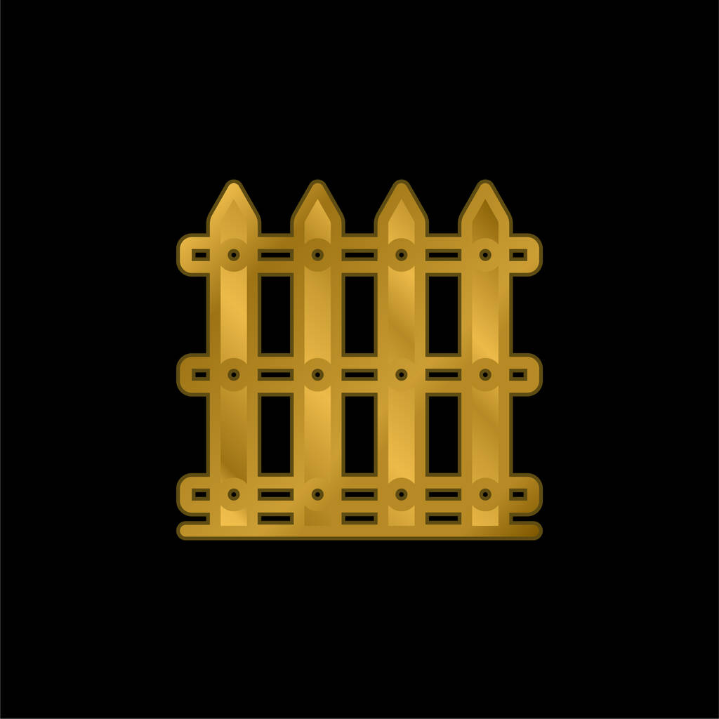 Boundaries gold plated metalic icon or logo vector - Vector, Image