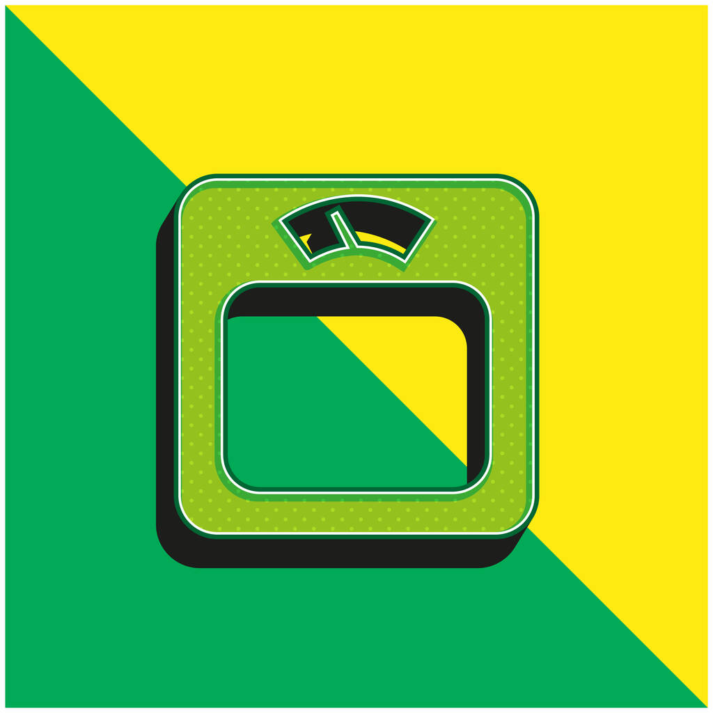 Outil d'échelle de pesage du corps Logo d'icône vectoriel 3D moderne vert et jaune - Vecteur, image