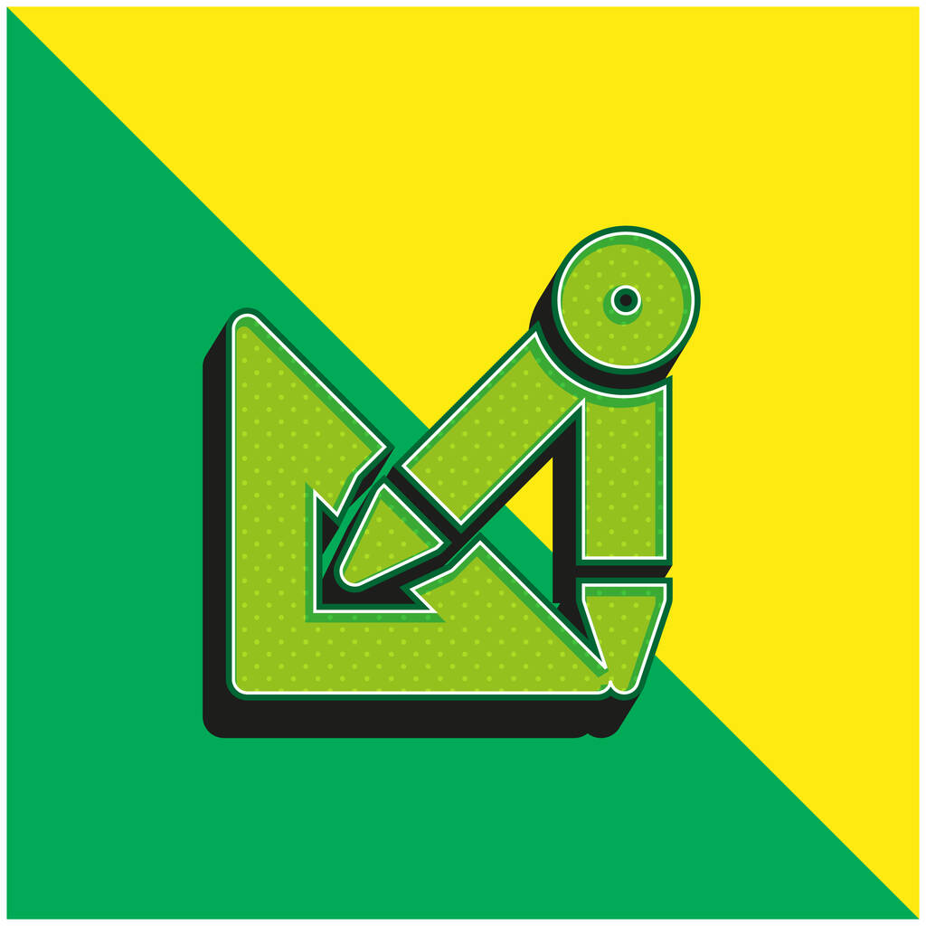 Architettura Logo icona vettoriale 3D moderna verde e gialla - Vettoriali, immagini