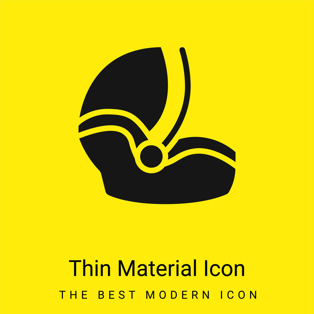 Baby autostoeltje minimaal helder geel materiaal icoon - Vector, afbeelding