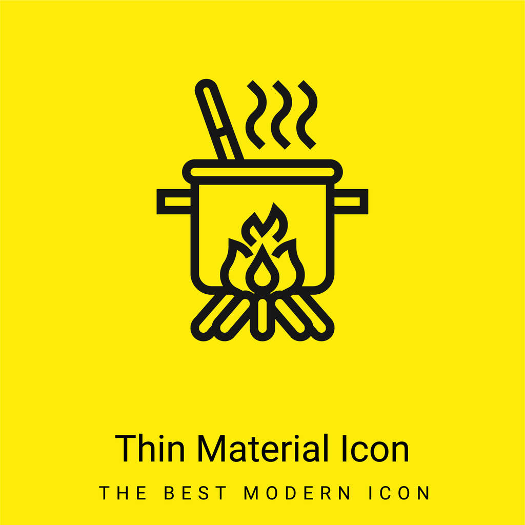 Icône matérielle jaune vif minimale bouillante - Vecteur, image