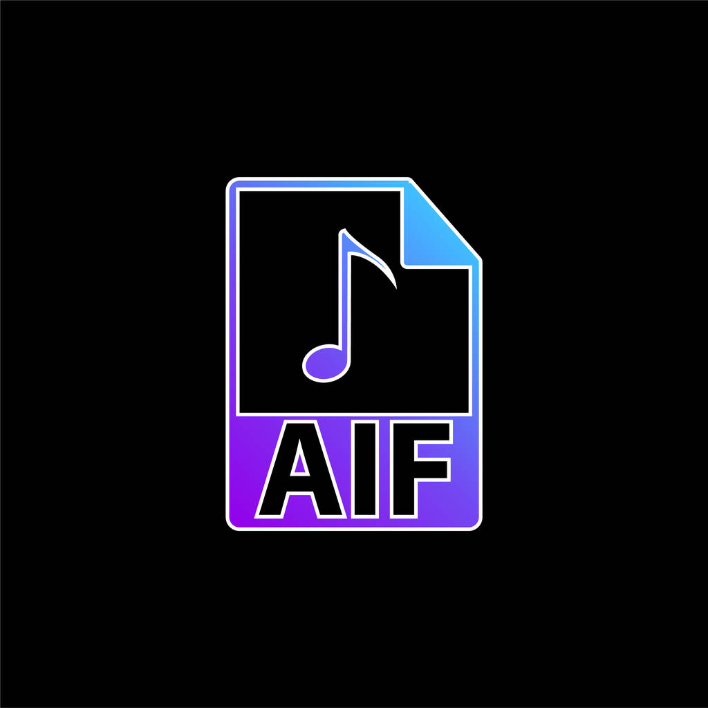AIF File Format blue gradient vector icon - Vector, Image
