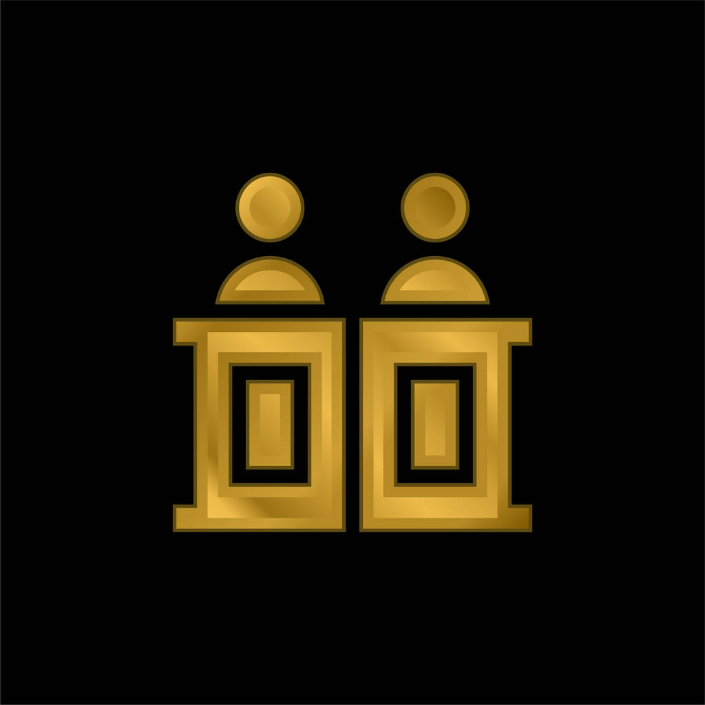 Fürsprecher vergoldeter metallischer Symbole oder Logovektoren - Vektor, Bild