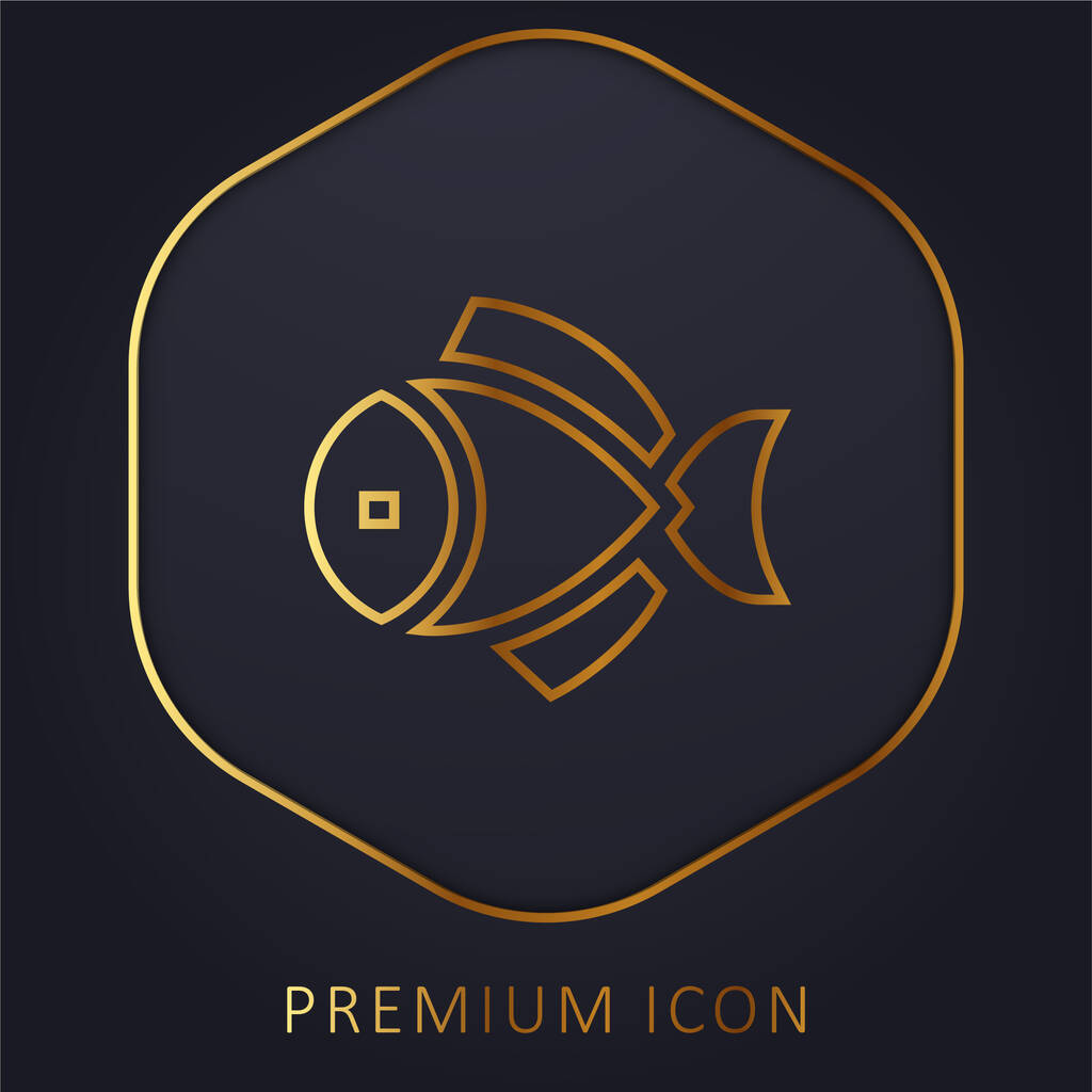 Big Fish gouden lijn premium logo of pictogram - Vector, afbeelding