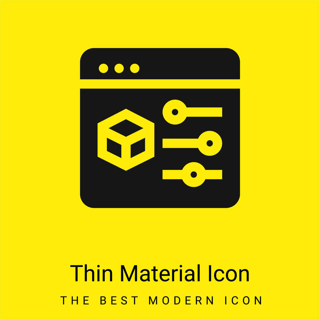 3d Print minimal bright yellow material icon - Vector, Image