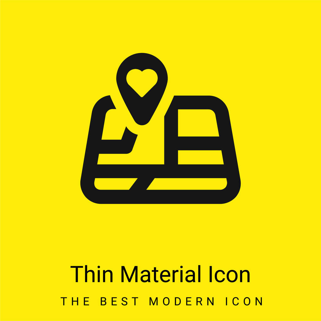 Marque o ícone de material amarelo brilhante mínimo - Vetor, Imagem