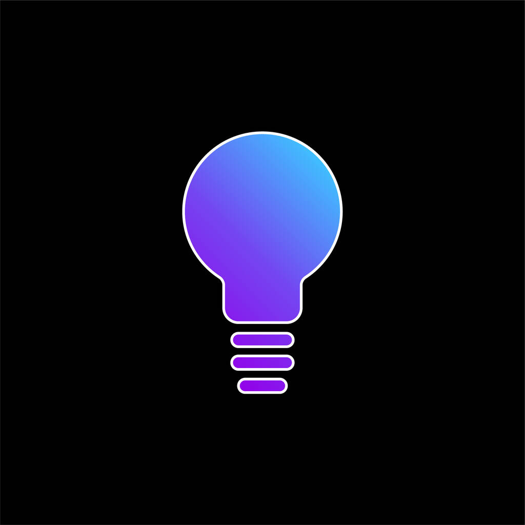 Lâmpada preta Símbolo ícone de vetor gradiente azul - Vetor, Imagem