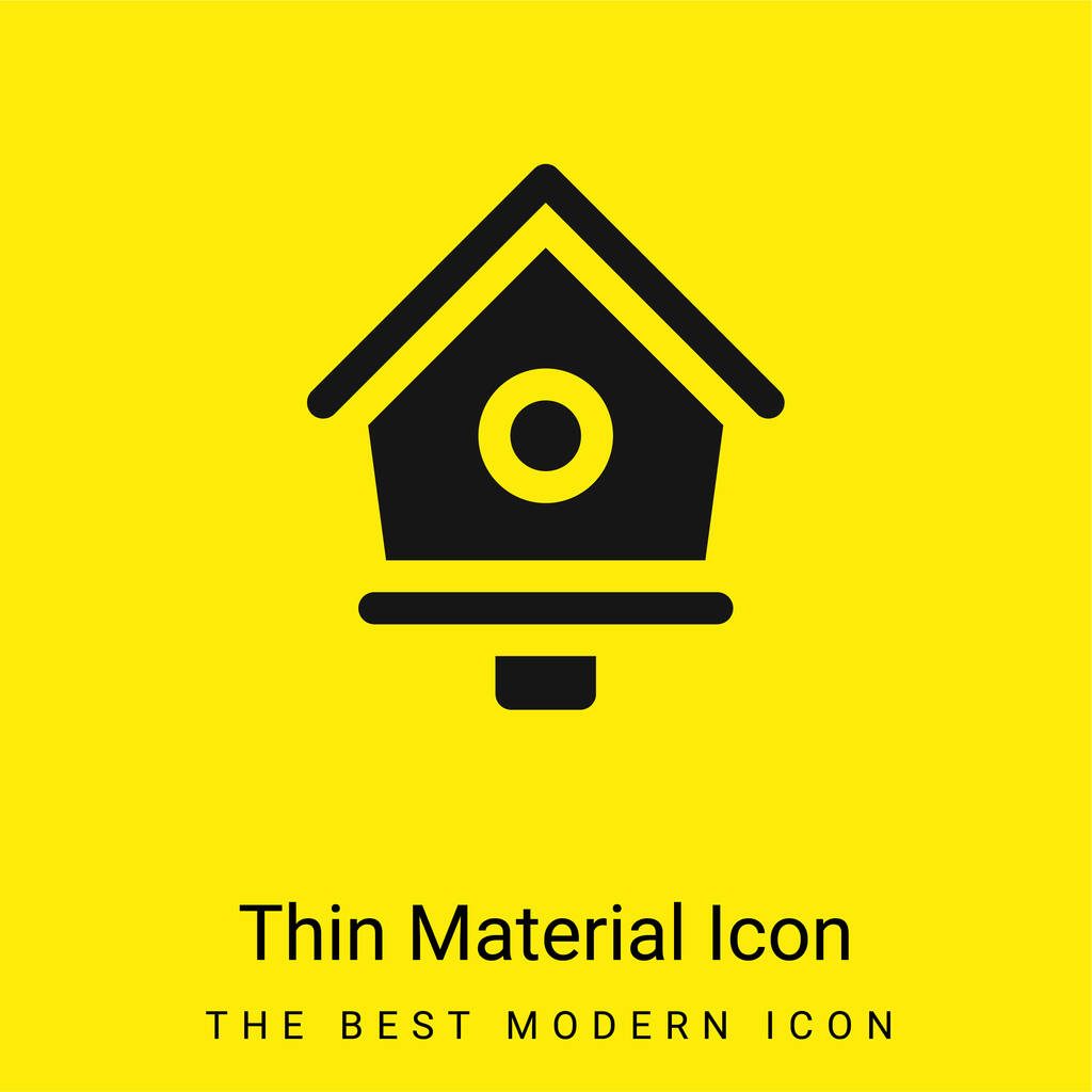 Bird House icona minimale materiale giallo brillante - Vettoriali, immagini