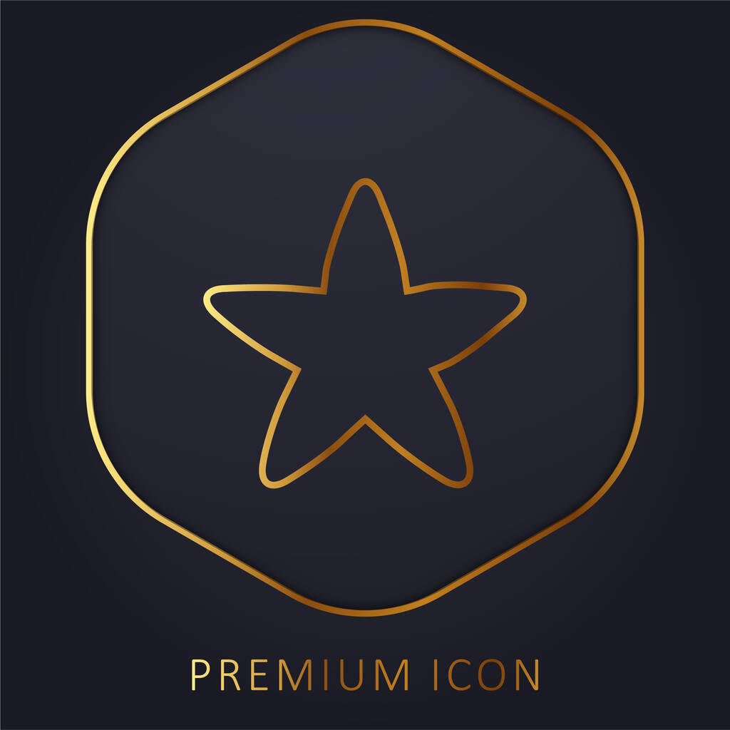 Μαύρο Στρογγυλεμένο αστέρι χρυσό λογότυπο πριμοδότηση γραμμή ή εικονίδιο - Διάνυσμα, εικόνα