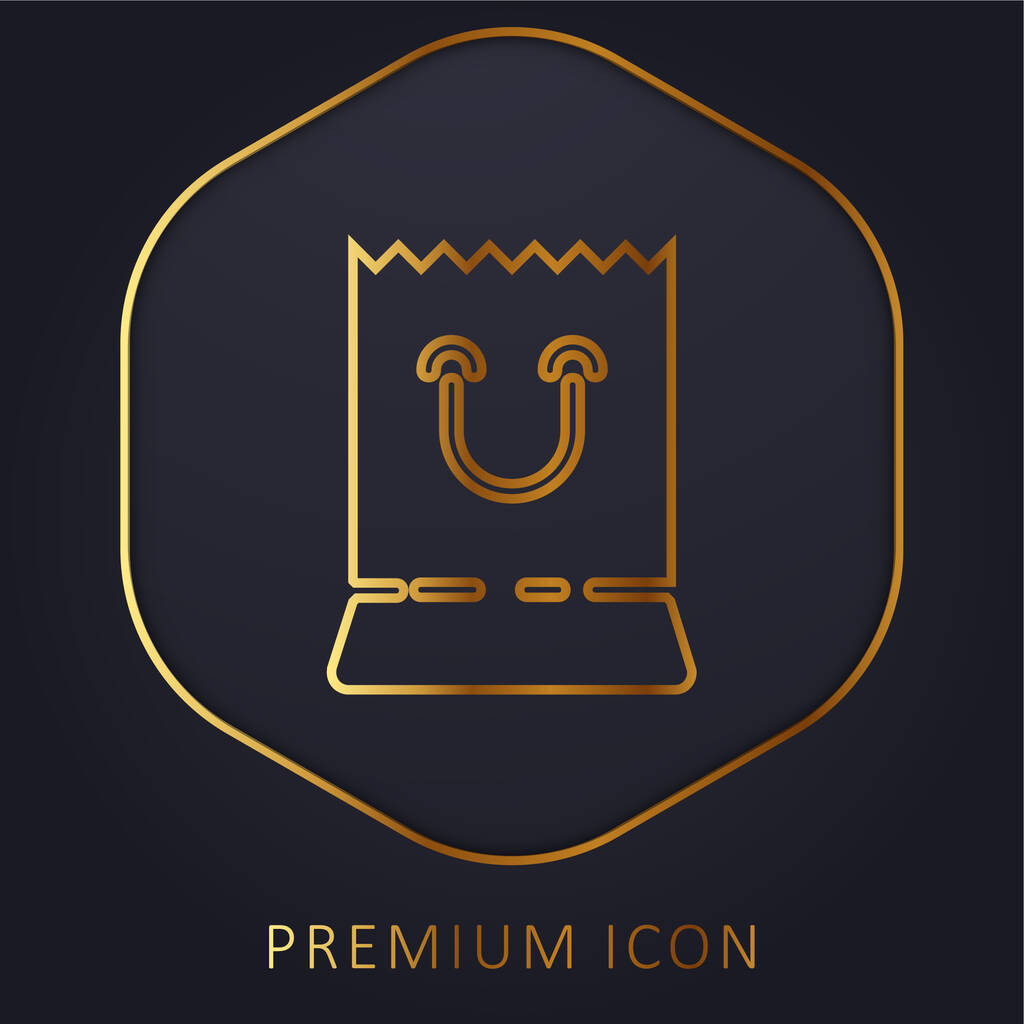 Zlatá čára tašky prémiové logo nebo ikona - Vektor, obrázek