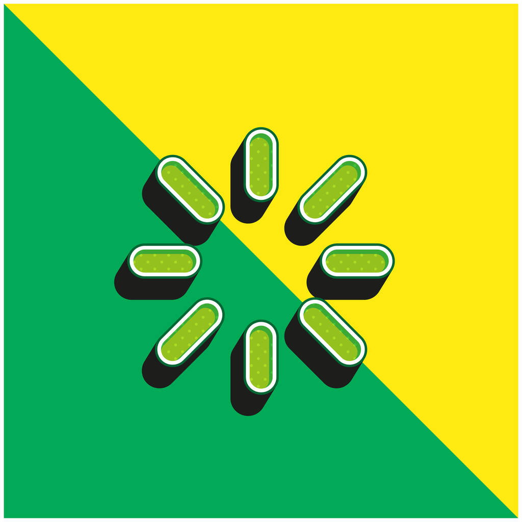Brilho Verde e amarelo moderno logotipo do ícone do vetor 3d - Vetor, Imagem