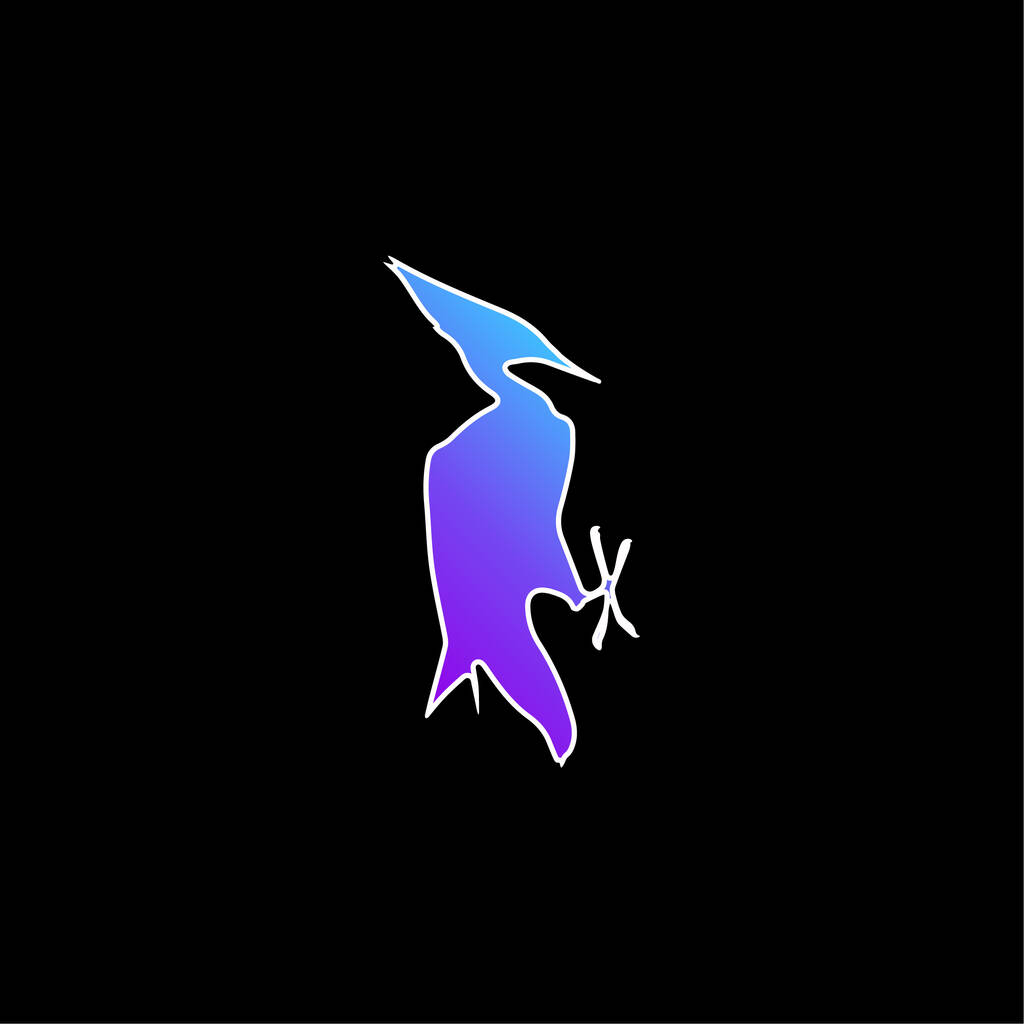 Forma de pájaro azul gradiente vector icono - Vector, imagen