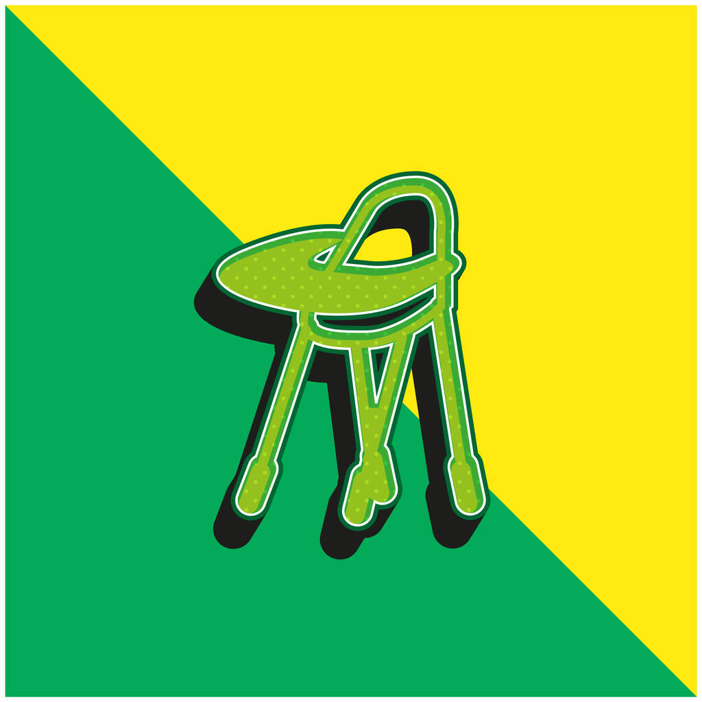 赤ちゃんの餌椅子バリアント緑と黄色の現代的な3Dベクトルアイコンのロゴ - ベクター画像