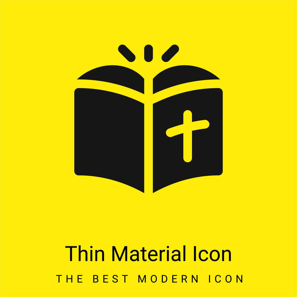 Biblia minimális fényes sárga anyag ikon - Vektor, kép