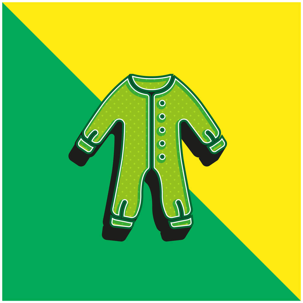 Baby Kleding Groen en geel modern 3D vector icoon logo - Vector, afbeelding