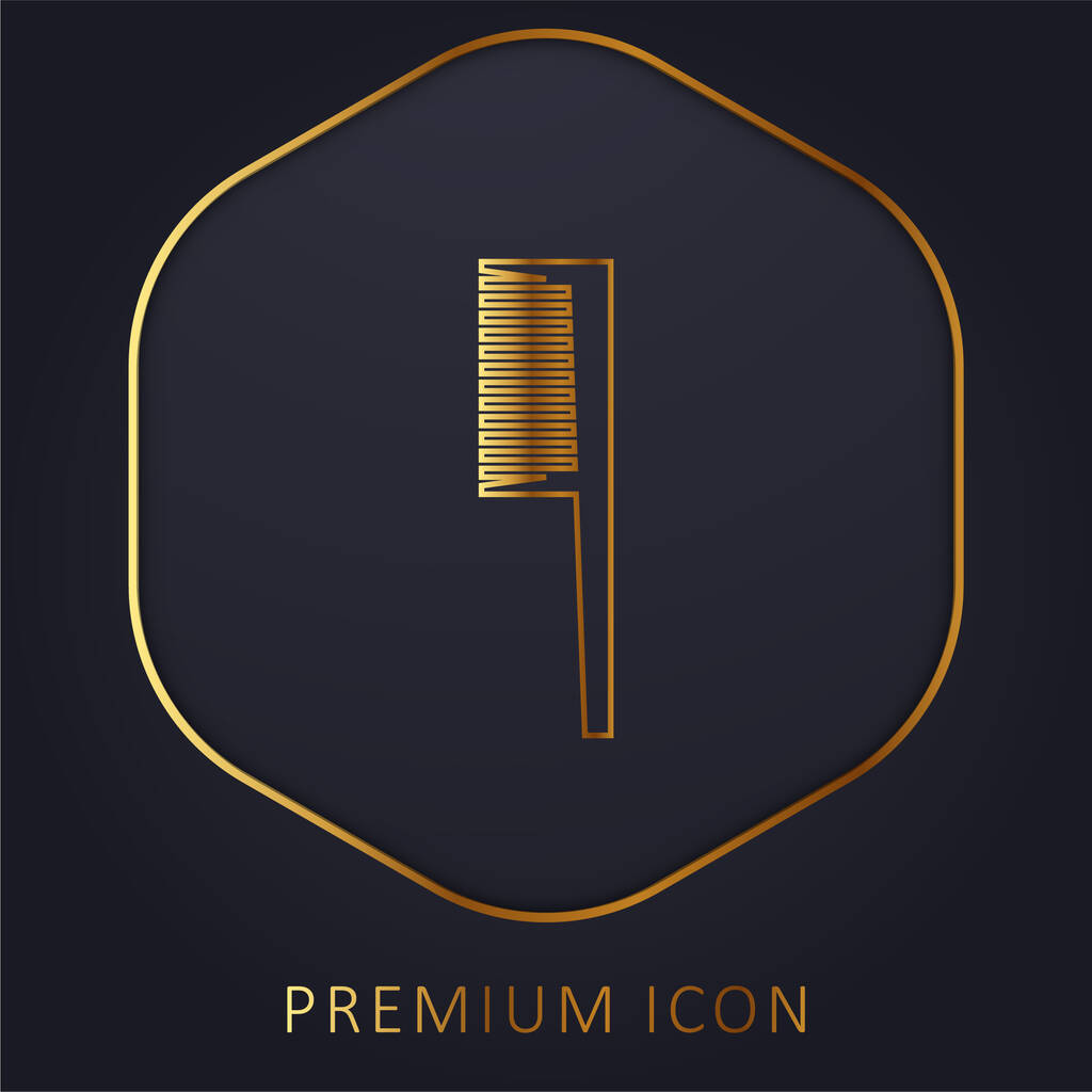 Herramienta de limpieza de cepillo de baño línea dorada logotipo premium o icono - Vector, imagen