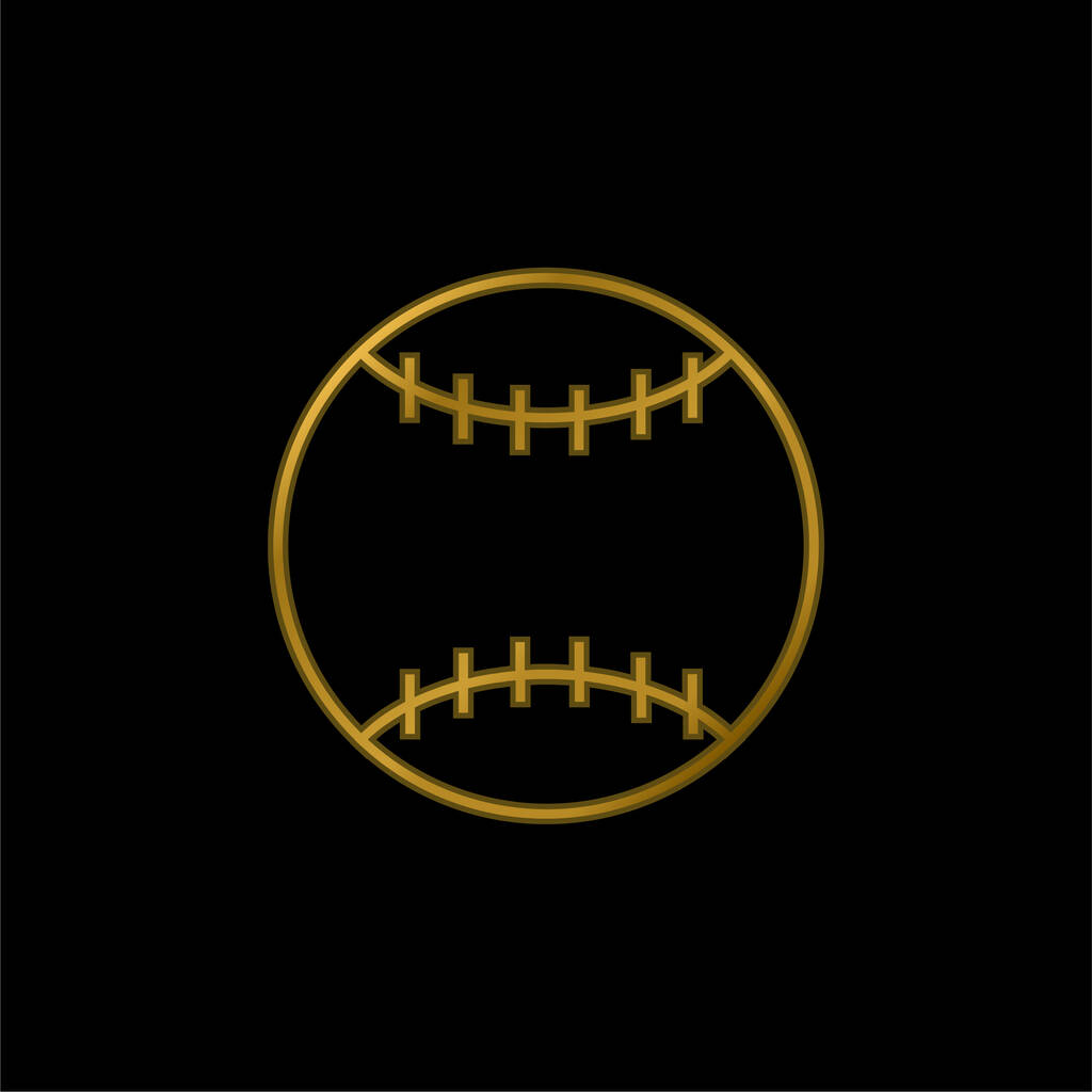 Ball Of American Football gold plated metalic icon or logo vector - Vector, Image