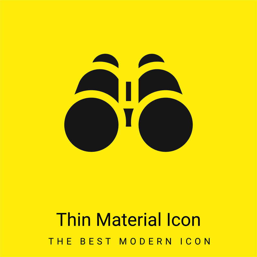 Prismáticos mínimo icono de material amarillo brillante - Vector, Imagen