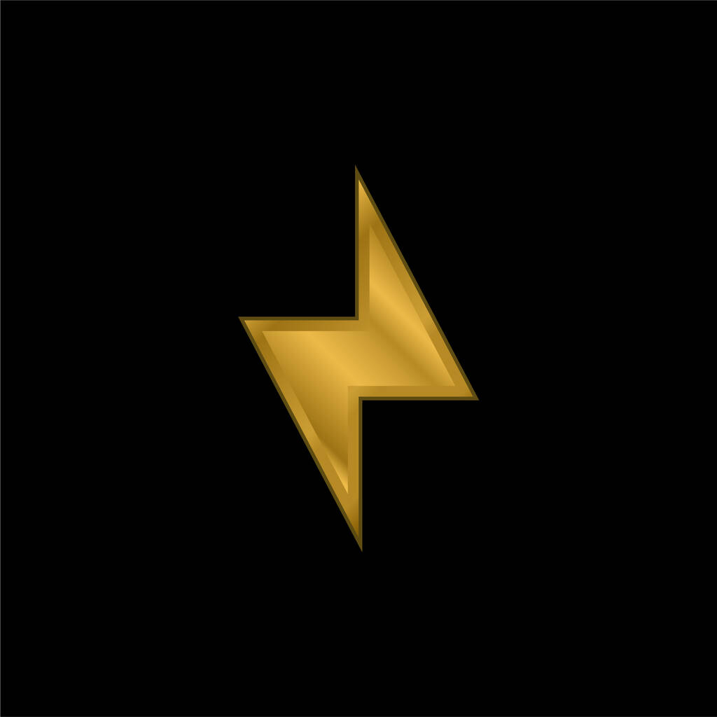 Bolt banhado a ouro ícone metálico ou vetor logotipo - Vetor, Imagem
