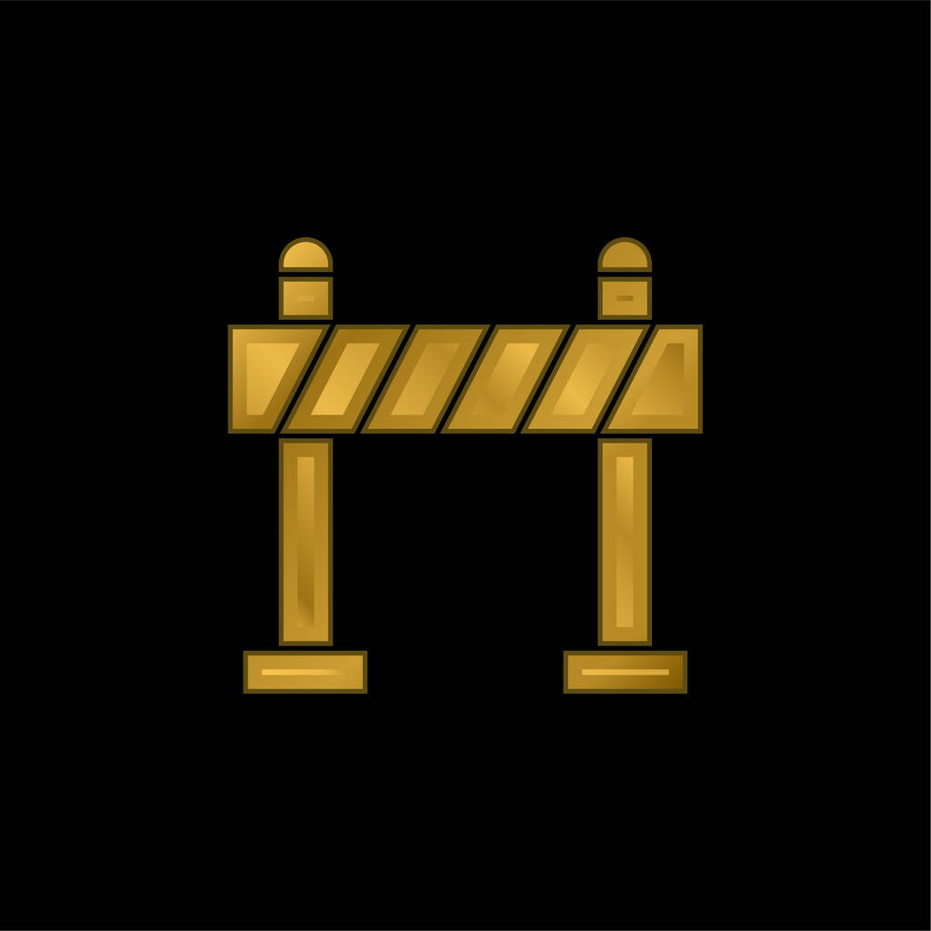 Barriera oro placcato icona metallica o logo vettore - Vettoriali, immagini