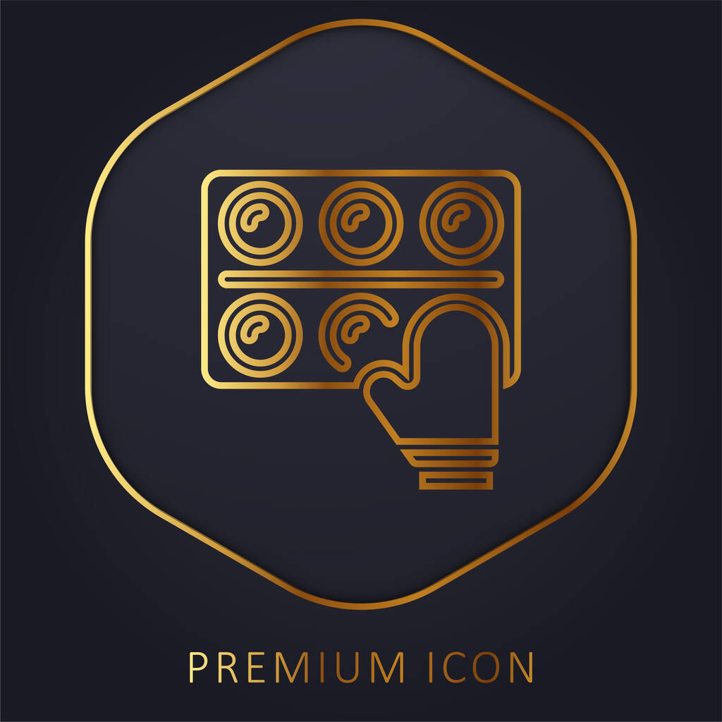 Cottura linea dorata logo premium o icona - Vettoriali, immagini