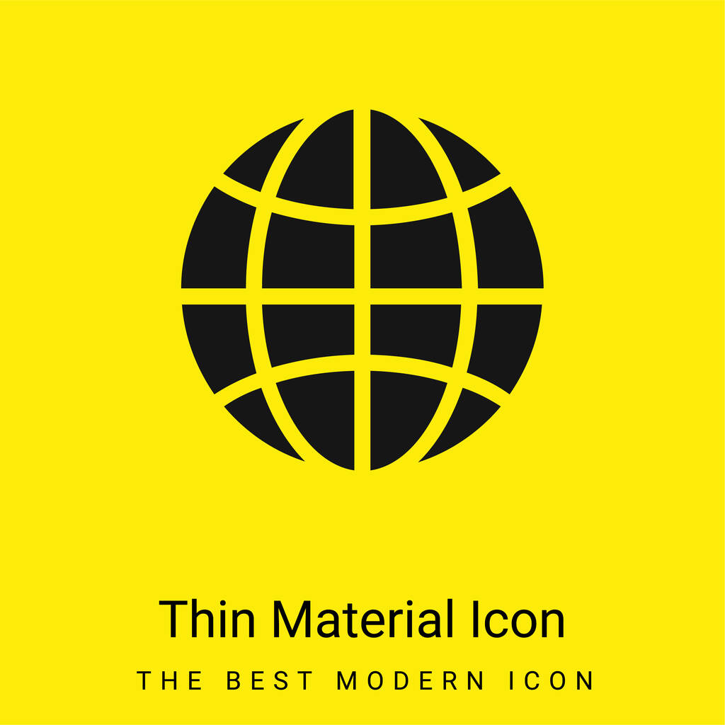 Black Earth Circle With Thin Grid minimalna jasnożółta ikona materiału - Wektor, obraz