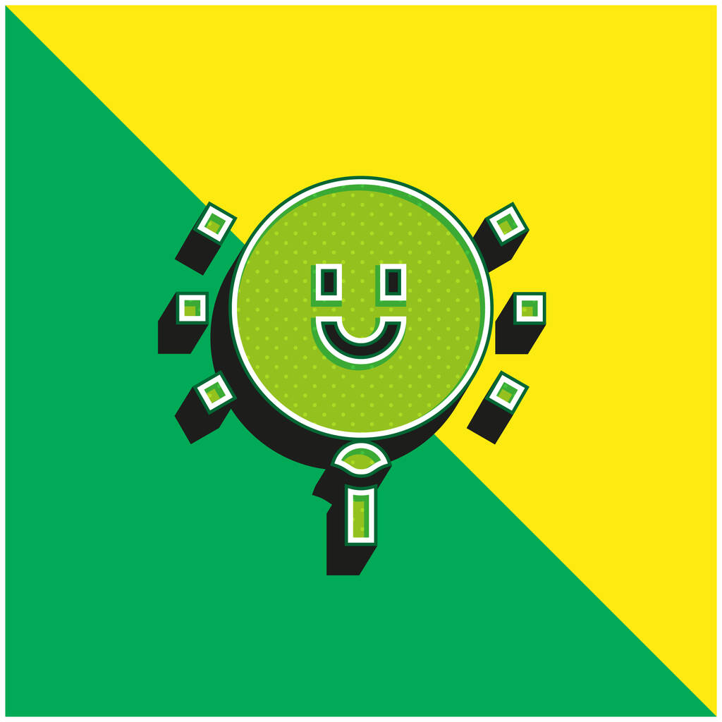 Ilmapallo Vihreä ja keltainen moderni 3d vektori kuvake logo - Vektori, kuva
