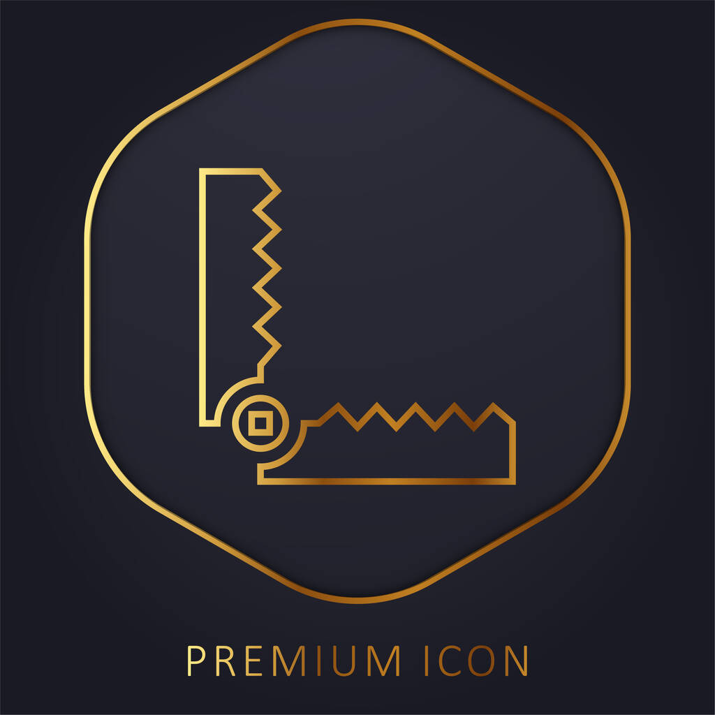 Bear Trap golden line premium logo or icon - Vector, Image