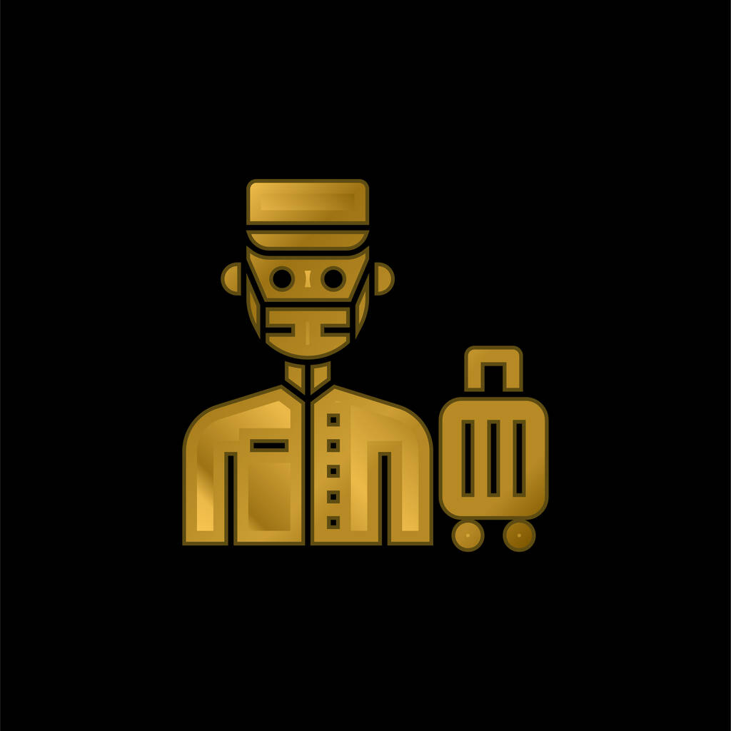 Bell Boy золоті покриті металевим іконом або вектор логотипу - Вектор, зображення
