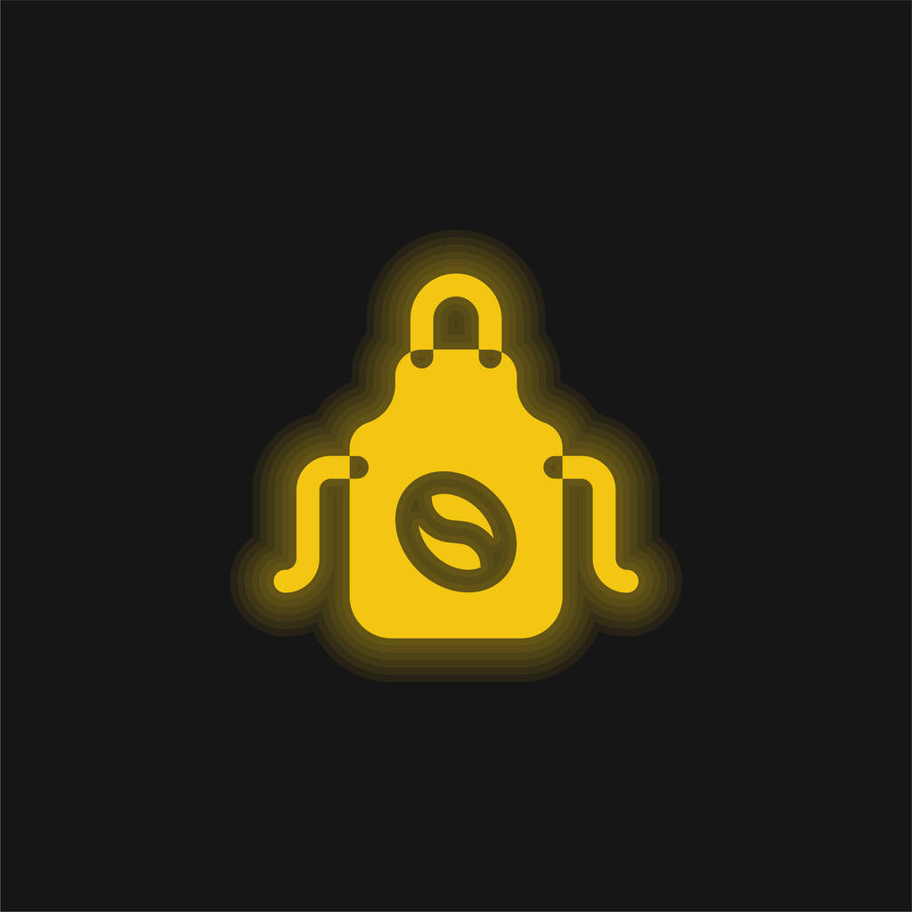 Kötény sárga izzó neon ikon - Vektor, kép
