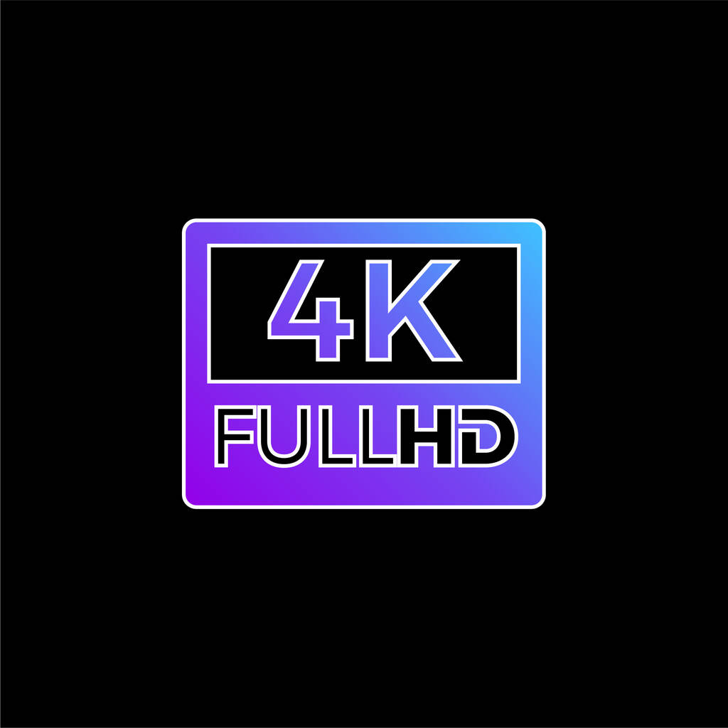 4K FullHD niebieska ikona wektora gradientu - Wektor, obraz